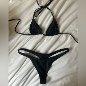 SKIMS Triangle Bikini Set Black